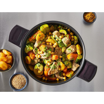 Tefal Cooking Pot Resist Intense 22 CM Casserole With Glass Lid Non-Stick Coating Glass Lid Healthy Cooking Safe Cookware