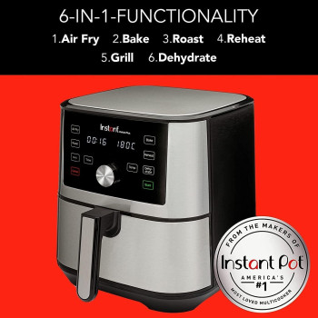 Instant Vortex Plus, 1700W, 5.7L Digital Single Drawer Air Fryer, Roasting, Baking, Dehydrating, Broiling, And Reheating