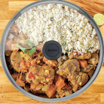 Tefal G6 Tempo Flame 26 Sautepan With Ss Lid, Non-Stick, Red, Aluminium