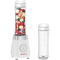 Moulinex Fresh Personal Blender With 2 On The Go Bottles, 600 Ml, 350 Watts, White, Plastic