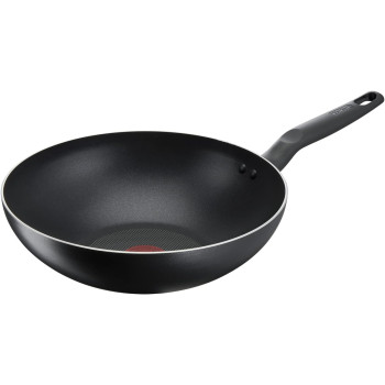 Tefal Frying Pan G6 Super Cook Wokpan 28 Lid Non Stick With Thermo Signal, Black, Aluminium