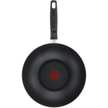 Tefal Frying Pan G6 Super Cook Wokpan 28 Lid Non Stick With Thermo Signal, Black, Aluminium