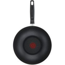 Tefal Frying Pan G6 Super Cook Wokpan 28 Lid Non Stick With Thermo Signal, Black, Aluminium