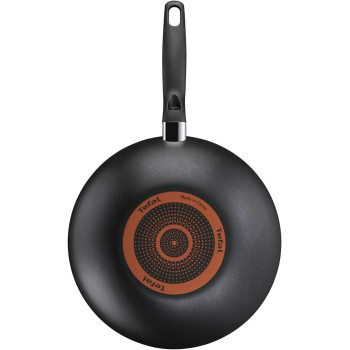 Tefal Frying Pan G6 Super Cook Wokpan 28 Lid Non Stick With Thermo Signal, Black, Aluminium