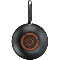 Tefal Frying Pan G6 Super Cook Wokpan 28 Lid Non Stick With Thermo Signal, Black, Aluminium