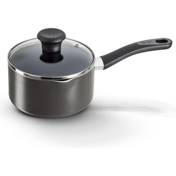 Tefal G6 Delicia 16 CM Saucepan With Glass Lid, Non-Stick, Black, Aluminium