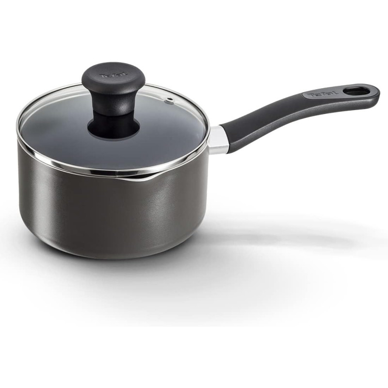 Tefal G6 Delicia 16 CM Saucepan With Glass Lid, Non-Stick, Black, Aluminium