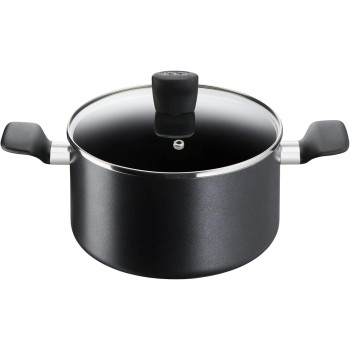 Tefal G6 Super Cook 22 CM Stewpot With Lid, Nonstick, Black, Aluminium