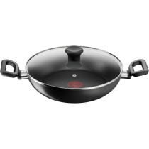 Tefal Kadai Pan G6 Delicia 28 CM Kadai Pot With Glass Lid Non-Stick, Black, Aluminium