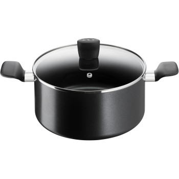 Tefal G6 Super Cook 24 CM Stewpot With Lid, Nonstick, Black, Aluminium