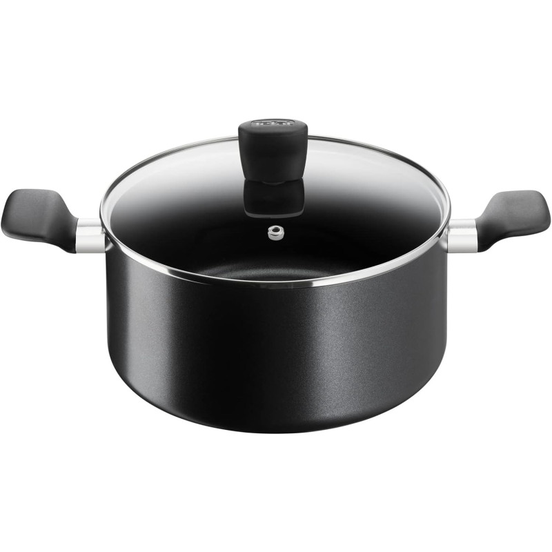 Tefal G6 Super Cook 24 CM Stewpot With Lid, Nonstick, Black, Aluminium