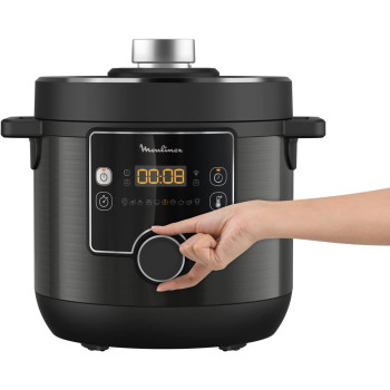 Moulinex Electrical Pressure Cooker Turbo Cuisine Electric Cooker 7.6 Litre 1200 Watts, Black