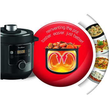 Moulinex Electrical Pressure Cooker Turbo Cuisine Electric Cooker 7.6 Litre 1200 Watts, Black