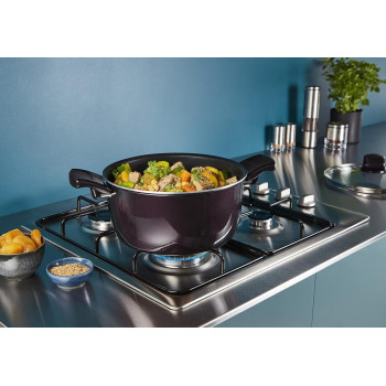 Tefal Cooking Pot G6 Resist Intense 24 CM Stewpot With Lid, Aluminium, Burgundy