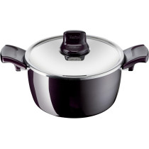Tefal Cooking Pot G6 Resist Intense 24 CM Stewpot With Lid, Aluminium, Burgundy