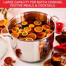 Tefal Cooking Pot With Glass Lid Intuition Xl 28 CM/ 8L Satinless Steel Casserole Premium Stainless Steel 18/10 Induction
