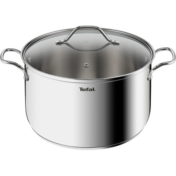 Tefal Cooking Pot With Glass Lid Intuition Xl 28 CM/ 8L Satinless Steel Casserole Premium Stainless Steel 18/10 Induction