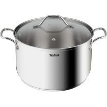 Tefal Cooking Pot With Glass Lid Intuition Xl Large Stainless Steel 26 CM/6.5 L Casserole Induction Premium 18/10 Stainless Steel Sturdy Handlesglass Lid