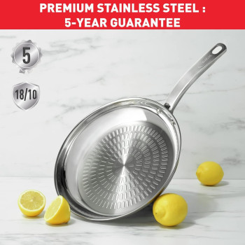 Tefal Intuition 24 CM Frypan, Premium Stainless Steel 18/10, Induction