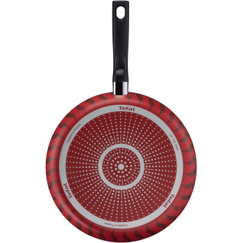 Tefal Tempo Flame Frypan Set Of 2, Red/Black, 28 CM and 24 CM, Aluminium