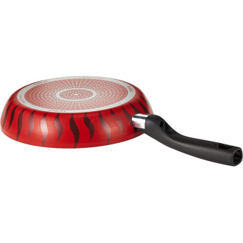 Tefal Tempo Flame Frypan Set Of 2, Red/Black, 28 CM and 24 CM, Aluminium