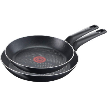 Tefal Super Cook Frypan Set Of 2, 26 CM and 24 CM, Aluminium Black