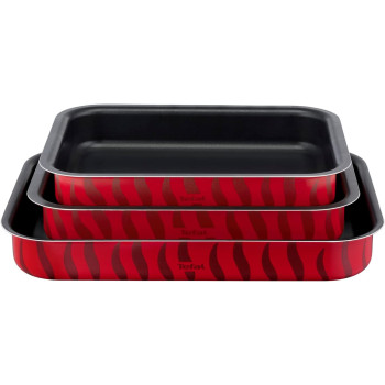 Tefal Baking Pans Les Specialistes 3-Piece Set 22X29CM 24X31CM 27X37CM, Non-Stick Coating, Aluminum Heat Diffusion Easy Cleaning