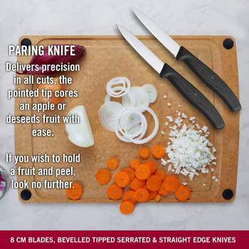 Victorinox Swiss Classic Paring Knife Set, 3 Pieces, Black