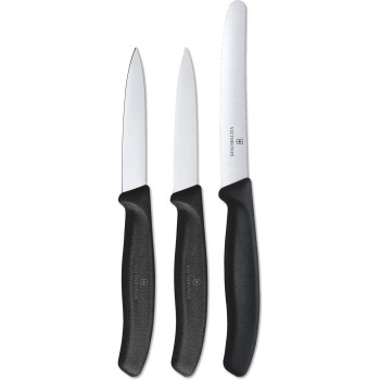 Victorinox Swiss Classic Paring Knife Set, 3 Pieces, Black