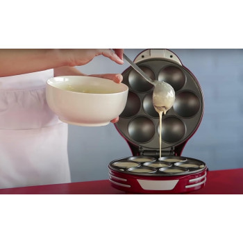 Ariete Electric Muffin And Cupcake Maker With Non-Stick Plate, 7 Moulds, 700W, Safety Lock System, Compact And Easy To Clean, Red Art188