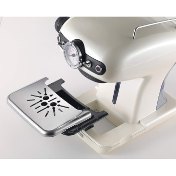 Ariete Classica Espresso Coffee Machine With Manometer And Milk Frother, Auto Shut-Off, Cappuccino Maker, 850W, 15 Bar, For Home And Office, Pearl