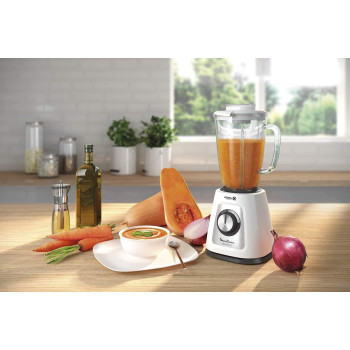 Moulinex Blendforce Glass Blender, White, 1.75 L, 700 W