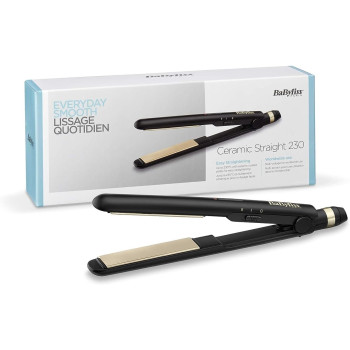 Babyliss Hair Straightener, 25Mm And Multiple Heat Settings, Up To Temperature With Fast Heat-Up Time, Ready To Use In 30 Seconds With Salon-Quality Results, Black