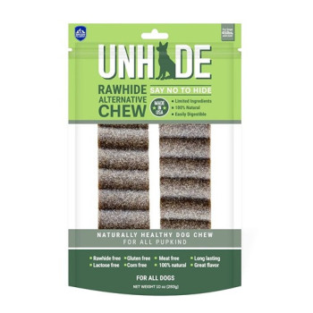 Himalayan Pet Supply Medium Unhide Rawhide Alternative Chew Dog Treats, 283G (Pack Of 5)