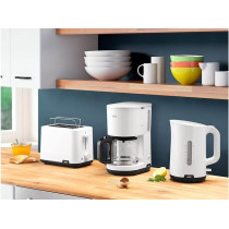 Braun Breakfast Toaster HT 1010 Wh, 2 Slots, 8 Browning Settings, Bun Warmer, 900 Watts, White