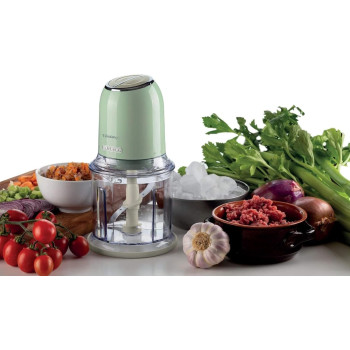 Ariete Vintage Electric Chopper, 600Ml, 2 Speed Settings, 400W, Non Slip Feet, 4 Stainless Steel Blades For Crushing Ice And Chopping Meat, Vegetables, Biscuits, Dried Fruit, Chocolate