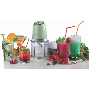 Ariete Vintage Electric Chopper, 600Ml, 2 Speed Settings, 400W, Non Slip Feet, 4 Stainless Steel Blades For Crushing Ice And Chopping Meat, Vegetables, Biscuits, Dried Fruit, Chocolate