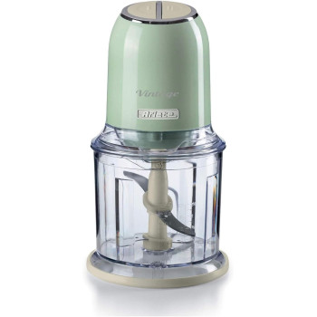 Ariete Vintage Electric Chopper, 600Ml, 2 Speed Settings, 400W, Non Slip Feet, 4 Stainless Steel Blades For Crushing Ice And Chopping Meat, Vegetables, Biscuits, Dried Fruit, Chocolate