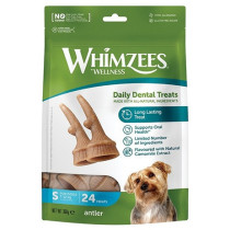 Whimzees Occupy Antler Natural Dental Chews For Dogs, 360G, Small, 24Pc (Pack Of 6)
