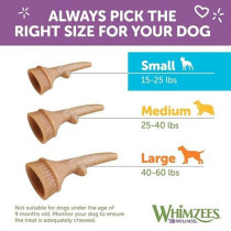 Whimzees Occupy Antler Natural Dental Chews For Dogs, 360G, Small, 24Pc (Pack Of 6)