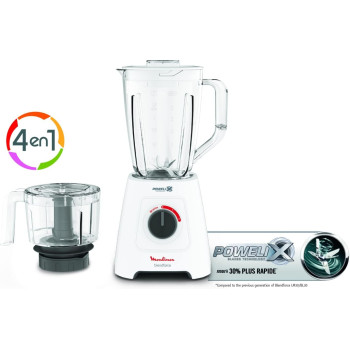 Moulinex Blender Blendforce 1.75 L Blender Smoothie Maker Mixer 700 W 2 Attachments Glass Jug Grinder And Chopper Accessories Powelix Technology