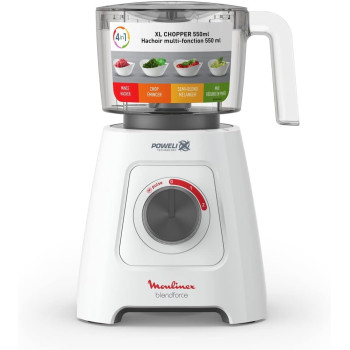 Moulinex Blender Blendforce 1.75 L Blender Smoothie Maker Mixer 700 W 2 Attachments Glass Jug Grinder And Chopper Accessories Powelix Technology