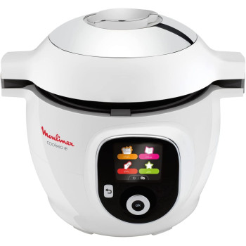 Moulinex Multicooker Cookeo 6L Electric Cooker 100 Built-In Recipes Dedicated App 4 Guided-Menu Systems Pressure Cooking, Steaming, Slow Cooking And More