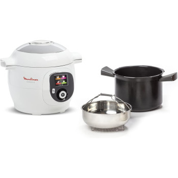 Moulinex Multicooker Cookeo 6L Electric Cooker 100 Built-In Recipes Dedicated App 4 Guided-Menu Systems Pressure Cooking, Steaming, Slow Cooking And More