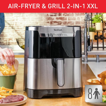 Tefal Easy Fry and Grill 2-In-1 Air-Fryer And Grill, Digitsl, Xxl Capacity, 1830W, Flexcook Divider For Dual Cooking, 6.5 L Capacity, Stainless Steel/Plastic