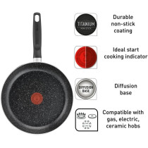 Tefal Cookware Set Dark Stone 11 Pcs Cooking Set Non-Stick Stewpots 22/24 CM and Lids Saucepan 18 CM Frypan 28 CM, Aluminium