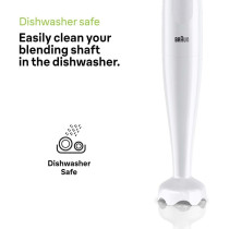 Braun Multiquick 1 Hand Blender 450 Watts, 1 Speed, Light-Weight, BPA Free, Dishwasher Safe, Plastic