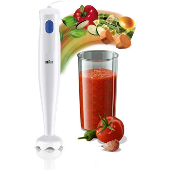 Braun Multiquick 1 Hand Blender 450 Watts, 1 Speed, Light-Weight, BPA Free, Dishwasher Safe, Plastic