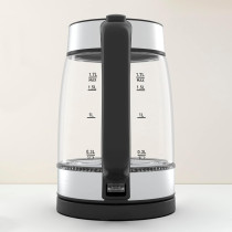 Tefal Kettle 1.7 L Glass Electric Kettle 18050-2200 W Concealed Heating Element Cordless 360 Design Removable Anti-Scale Filter Precision Spout Assisted Lid Opening
