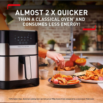 Generic Easyfry Precision Air Fryer And Grill, 4.2L Capacity, Timer, Temperature, Stainless Steel, 6 Portions